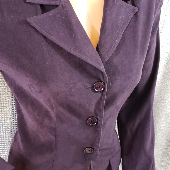 Fashion Bug Jackets & Coats Eggplant Purple Faux Suede Jacket Coat